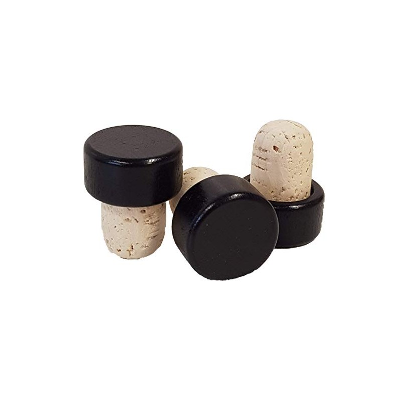25 Handle Corks, Wooden Handle - Stoppers Diameter 19 mm,