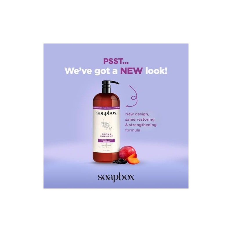 Soapbox Set de Champú y Acondicionador Biotina y Superfruit Con