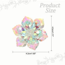 PATIKIL Rhinestone Sunflower Brooch Pin, Fashion Crystal Flower Snowflake Brooch Pin Lapel Pins for Women Suits Clothes Dress Bouquet Coat Hat Bag Craft Party, White
