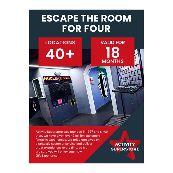 Activity Superstore Escape the Room for 4 Gift Experience Voucher,