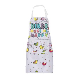 Bird Apron with Pockets Bird Gifts for Bird Lovers Bird Watching Gifts Bird Kitchen Cooking Apron Birds Make Me Happy Apron