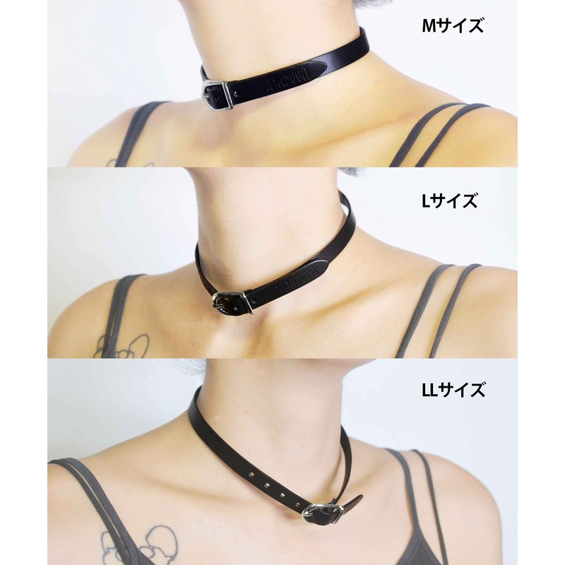 JAJABOON Genuine Leather Choker Black [L] Leather Accessory, Leather, No