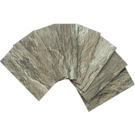 AULIGET 100-Piece Faux Stone Peel and Stick Backsplash Wall Tiles, 3" x 6" Apache Brown Rock PVC Stick on Tile for Backsplash Kitchen, Bathroom, Laundry Room, Camper, Fireplace