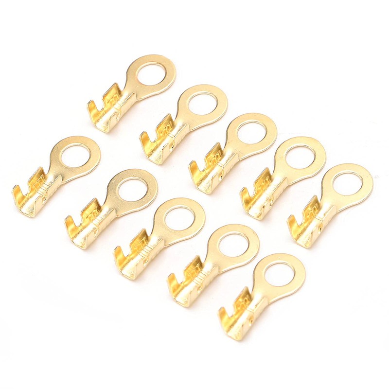 160pcs Copper Ring Terminals, M4 4.2mm Brass Wire Connectors, Wire