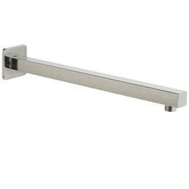 Voolan 20" Square Shower Arm with Flange and Teflon Tape, Extension Shower Head Arm for Bathroom Fixed Shower Head, Solid Stainless Steel, Wall Mounted (Brushed Nickel)