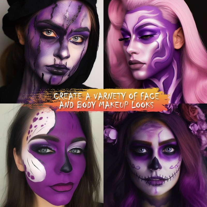 BOBISUKA Light Purple Face Body Paint Liquid Texture Washable Non