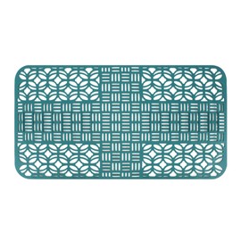 Sink Mats Silicone Anti Slip Heat Resistant 66x35cm Large Size Square Hollow Out Sink Protectors for Kitchen Green