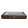 Pin Display Case Large Black PU Leather Dustproof Glass Widely