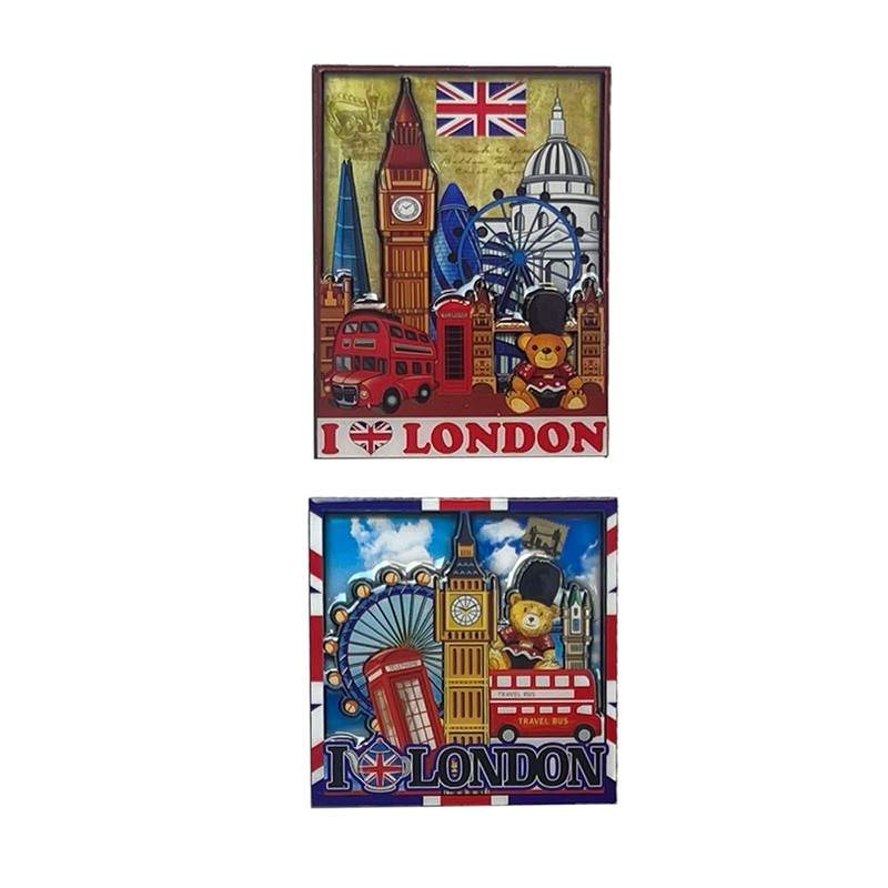 LILAJ Set of 6 London 3D Fridge Magnet Bus &