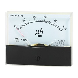 uxcell Analog Current Panel Meter DC 0-100uA 44C2 Ammeter 100x48x80mm for Automotive Circuit Testing Charging Battery Ampere Tester Gauge Pack of 1