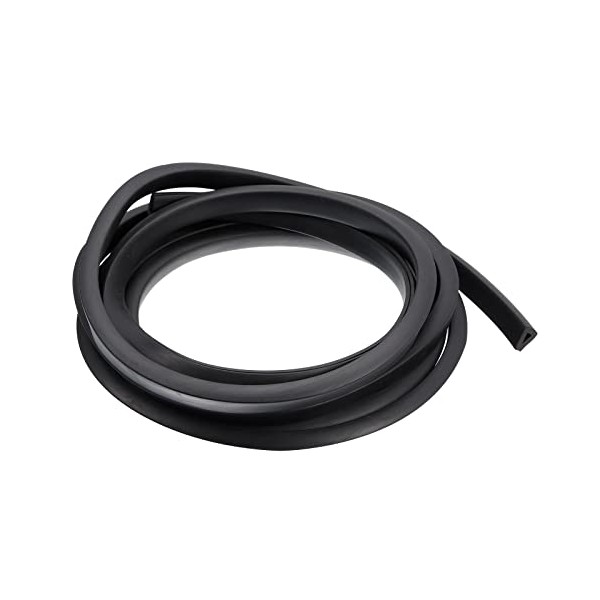 sourcing map U Channel Edge Trim, 8.2ft Length Rubber Guard Seal Strip Edge Protector Flat Fit for 2.5-3mm Edge, (9/32" W x 25/64" H) Black