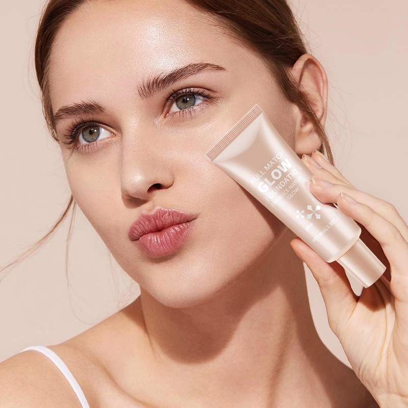 Boobeen Liquid Foundation Makeup, Waterproof Dewy Foundation with Light Shimmer,