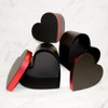 Creative Ideas Heart-Shaped Gift Boxes, Black with Red Trim, Nesting