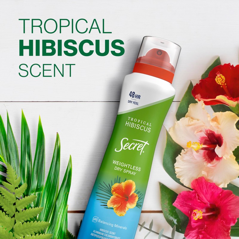 Secret Dry Spray Antiperspirant Deodorant for Women, 48hr Weightless Sweat