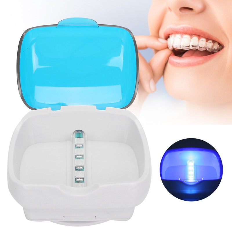 Orthodontic Retainer UV Cleaning Box Portable Denture Ultraviolet Cleaning Box