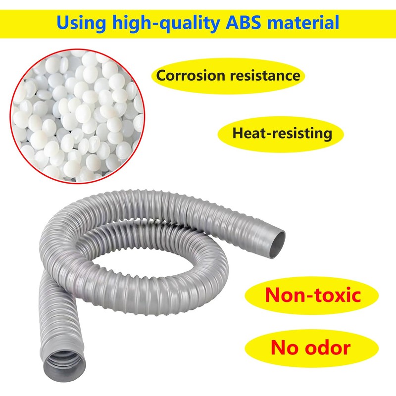 Qrity 1 Piece Flexible Waste Pipe, Universal Drain Pipe, Overflow