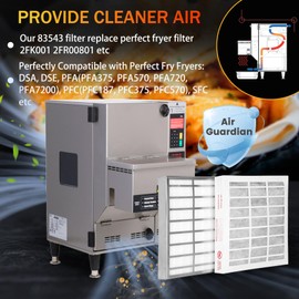 83543 2FK001 2FR00801 for Perfect Fry Filter Passive & Odor 2 Stage Filter for Perfect Fry Ventless/Hoodless Deep Fryers Half-year Free Replacement