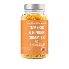 SpoilMeWith Health SpoilMeWith Health C Turmeric & Ginger Gummies | Natural Orange Flavour | Chewable Supplement with Curcumin & Black Pepper for Joint & Digestive Support | 120 Gummies | UK Made