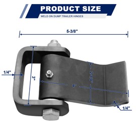 NAUTYKIKS 4 Pack Dump Trailer Hinges Weld On Heavy Duty Steel, Trailer Door Hinge Weldable, Trailer Gate Hinge, Strap Style Short Leaf