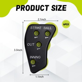 Watayo 6 Pcs 4 Wheel Baseball Umpire Clicker, Green Umpire Indicator Umpire Gear, Practical Baseball Pitch Counter Clicker for Scorekeeper Recording Outs & Innings Balls