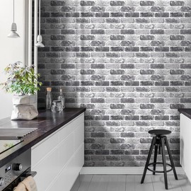 COMSTICKC 10 Pcs 3D Faux Brick Wall Panel, Peel and Stick Brick Wall Tiles, 12"X12" Small Size Thin PVC Brick Self Adhesive Fake Brick Paneling Brick Backsplash for Interior Wall Decor