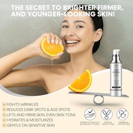 Suero de vitamina C para cara, antienvejecimiento al 20% de suero Super C con ácido hialurónico Vit C, vitamina E, péptidos, suero antiarrugas de colá