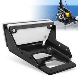 Kayak Trolling Motor Transom Mount, 6mm Thick Cast Aluminum Body, for Clamp-on Electric Trolling Motors, 3HP Max Thrust, 3.75" x 4.75" Bolt Pattern, Freshwater and Saltwater Compatible (Black)