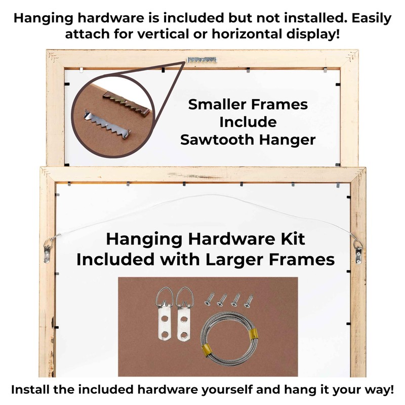 Poster Palooza 30x30 Distressed/Aged White Washed Wood Picture Square Frame