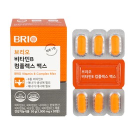 Brio Vitamin B Complex Max High-Concentrated B Group B12 100 Nutritional Supplement 30 Tablets, 1 Piece / 브리오 비타민B 컴플렉스 맥스 고함량 고농축 B군 B12 100 영양제 30정, 1개
