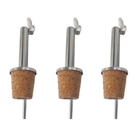 pson 3Pcs Stainless Steel Bottle Pourers, Hinged Flip Spout with Cork Design for Pouring Olive Oil, Vinegar, Syrup, Liquor, and Wine(Straight head)