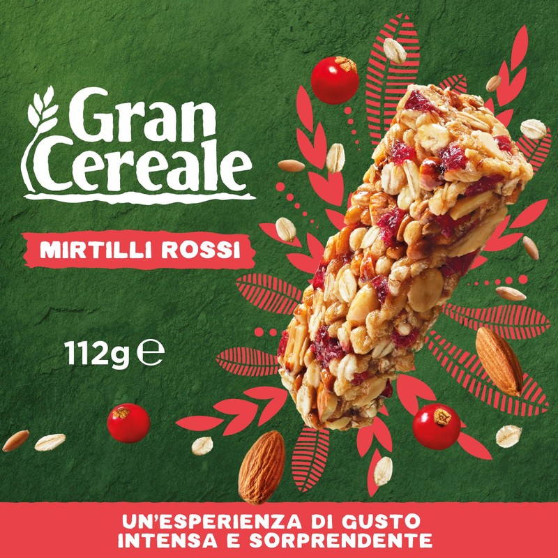 Gran Cereale, Barrette con Mirtilli, Avena e Mandorle, Snack di