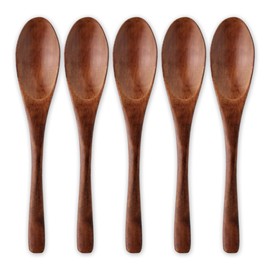 J-kitchens Wooden Lacquered Multi Spoons, Set of 5, Small, 5.5 x 1.0 inches (14 x 2.5 cm)