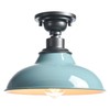 SAMTEEN Farmhouse Semi Flush Ceiling Light 12-Inch Light Blue Flush