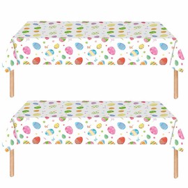 ZSYIULIA 2Pack Easter Table Cloth,Easter Table Decorations Easter Egg Hunt Tablecloth Rectangle 54 * 108in Waterproof Plastic Tablecloth for Eas-ter Party Supplies Easter Table Cover