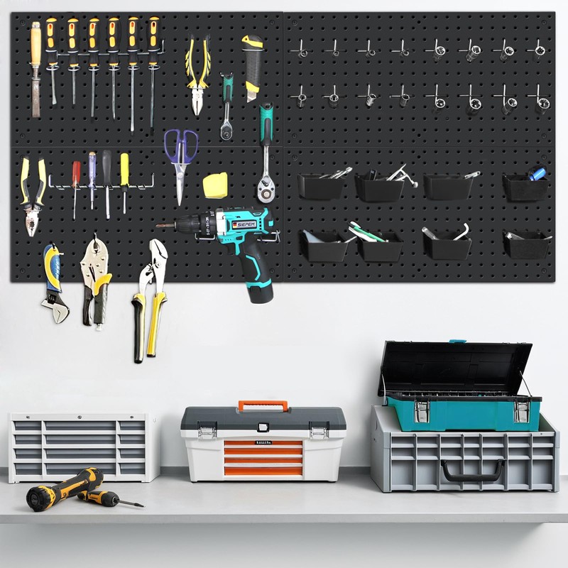 Daanxw 158PCS Metal Pegboard Kit with Hooks for Wall Garage