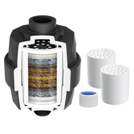 Hibbent Shower Filter for Hard Water, High Output Shower Head Filter to Remove Chlorine and Fluoride, 20 Stage Showerhead Filter, Shower Water Filter with 2 Replaceable Filter Cartridges, Matte Black