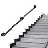 Rectoo Pipe Stair Handrail, 8 Ft Metal Staircase Handrail, Black