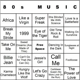 banginmeats 100 80s Music Bingo Cards Printed And Laminated With Playlists