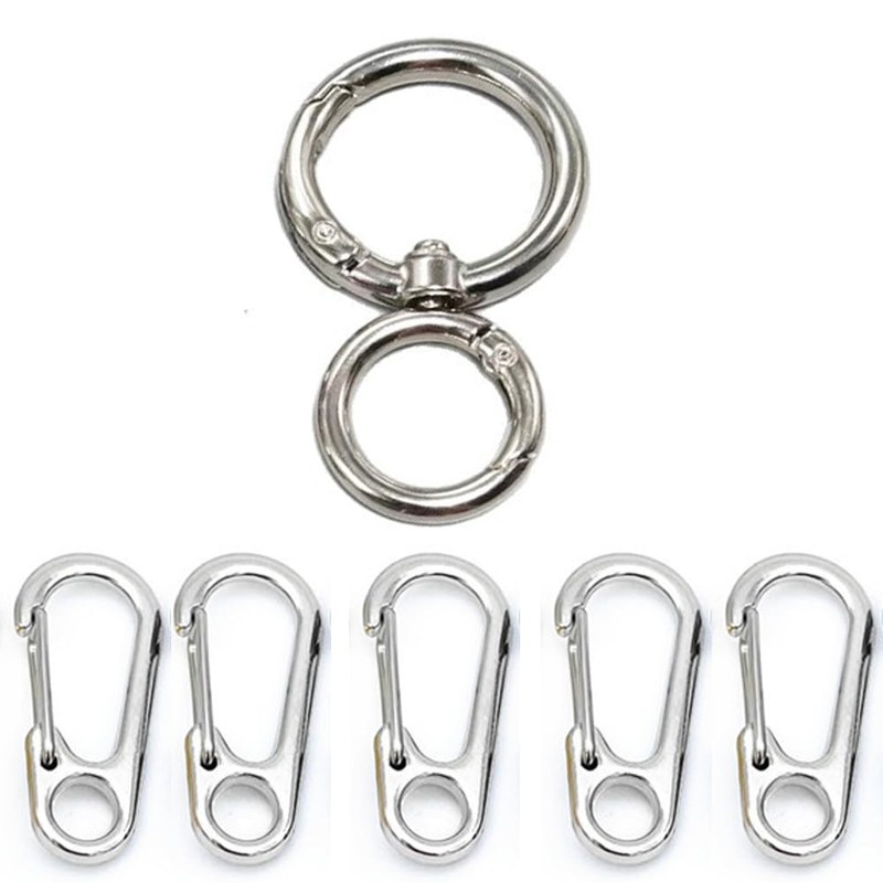 Round Carabiner Key Ring 360 Degree Rotation Nascan Accessory Metal