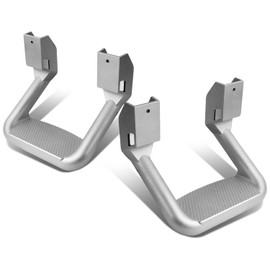 Auto Dynasty 1 Inches Universal Side Step with Mounting Brackets for Pickups & Trucks, Aluminum, Silver Powder Coated, Set of 2