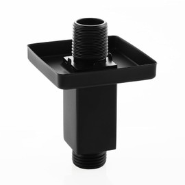 Brazo de ducha recto con brida para montaje en techo, extensor de ducha cuadrado para cabezal de ducha fijo de 3 pulgadas, extensión de brazo de cabezal de ducha de lluvia, negro mate
