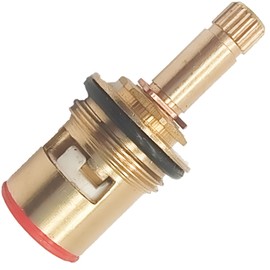2 Set Replacement Brass Ceramic Stem Faucet Cartridge Valve Stem 20 Splines Standard Faucets Valves(48.5mm) Yellow