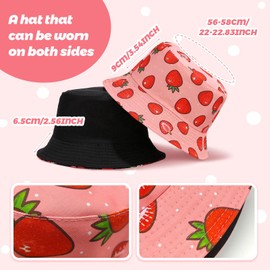 SAIIURV 2 Stück Fischerhut Anglerhut + Erdbeerbrille, Kostüm Accessoires Set, Kreative Sonnenbrille, Sonnenhut 2 in 1 Wendbares für Apero Liebhaber Fasching Karneval Cosplay Kostüme Accessoires (Rosa)