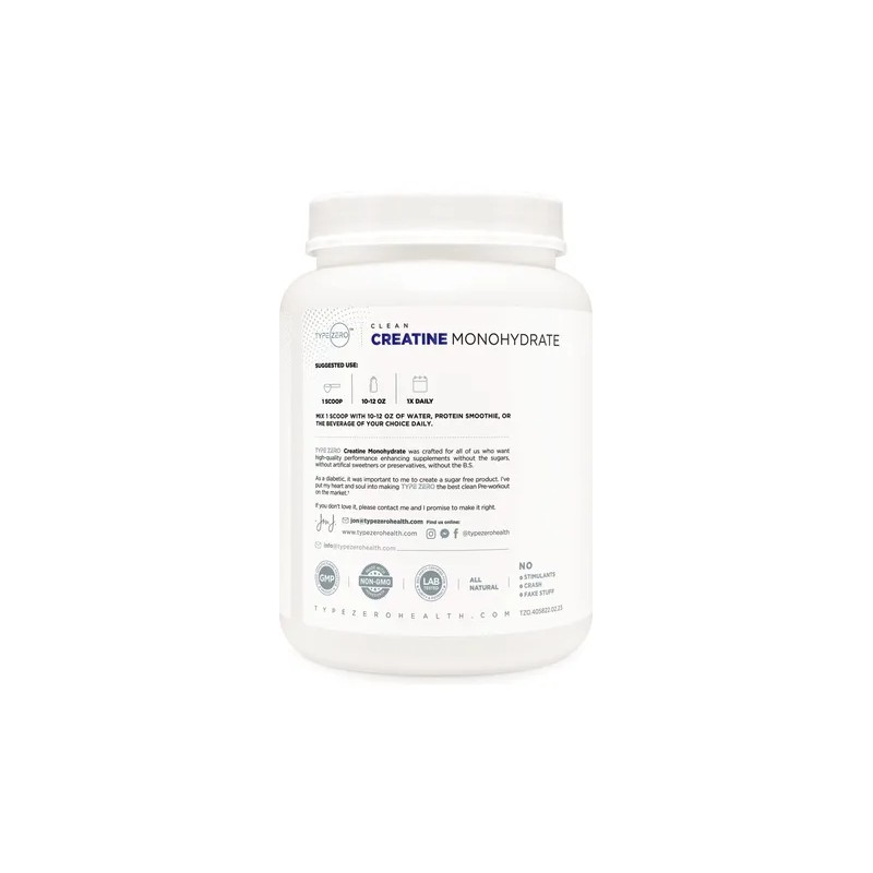 Type Zero Creatina Monohidratada 1 Kg Sin Sabor Micronizada