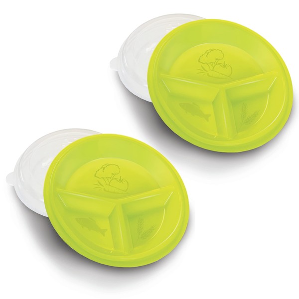 Rehabilitation Advantage 3 Compartment Portion Plate - Healthy Eating & Portion Control, Set of 2