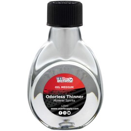 U.S. Art Supply Odorless Mineral Spirits 4.2oz (125ml) Highly Refined Solvent, Thinner for Oil Mediums