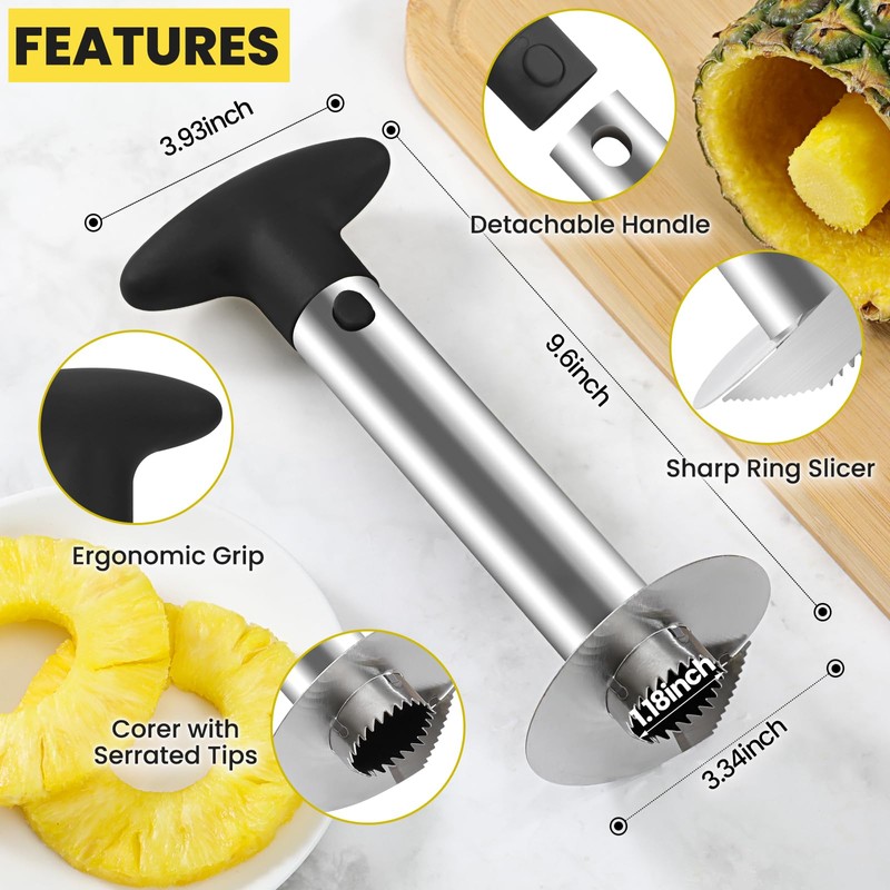 AUBENR Premium Pineapple Corer and Slicer Tool - Sharp Pineapple