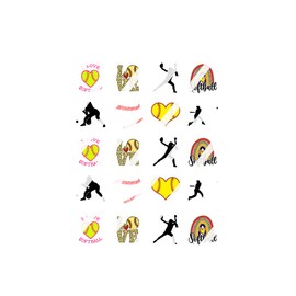 Softball Nail Art Decals - Waterslide Nail Decals