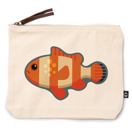 Lantern Press Clown Fish Geometric, 100% Cotton Zipper Pouch, Travel Accessory, Go Bag