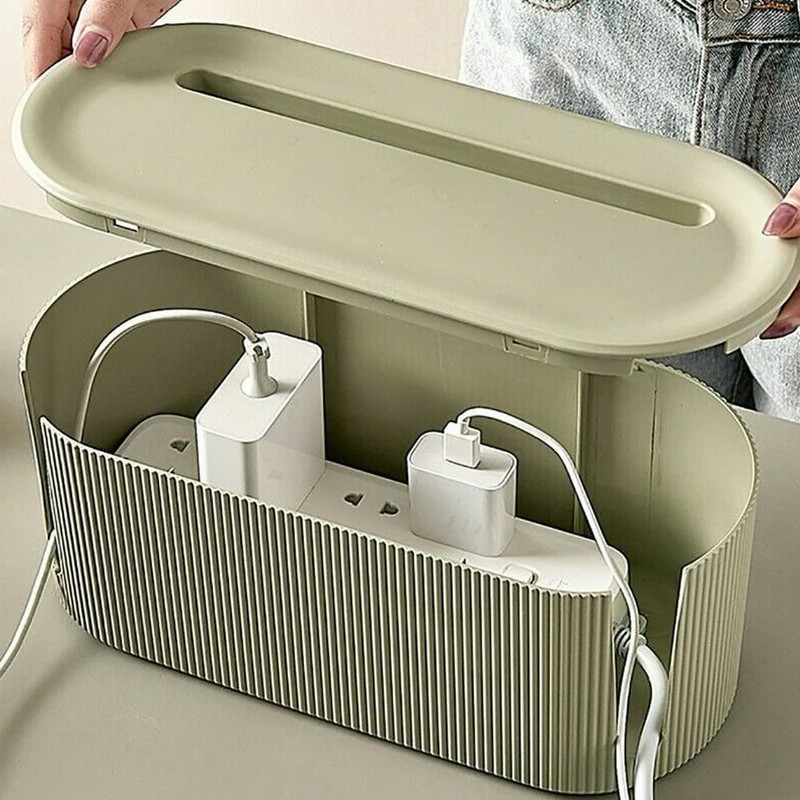 Cable Storage Box Tidy Wire Management Case Power Plug Socket